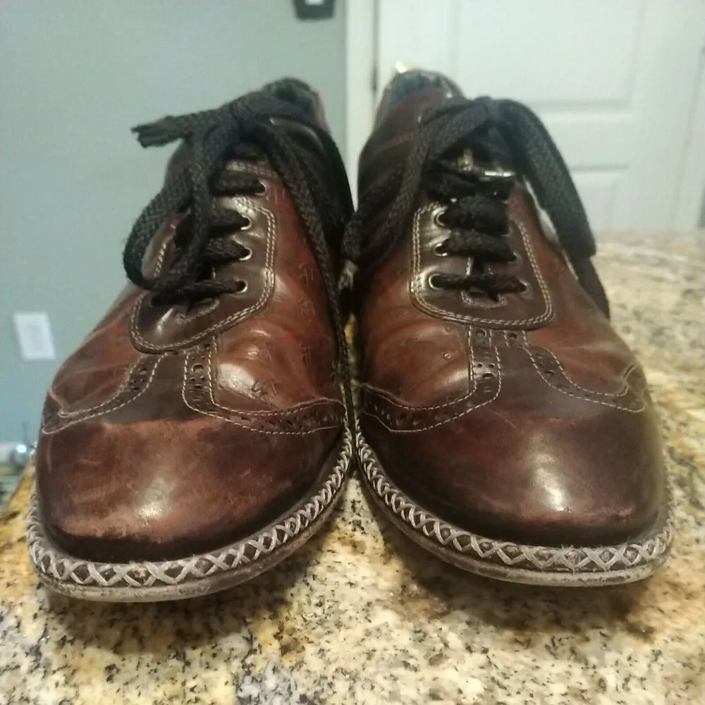 Galizio Torresi Sport Italian Mens 44 / US 10 Leather Brown Dress Shoes Wingtip